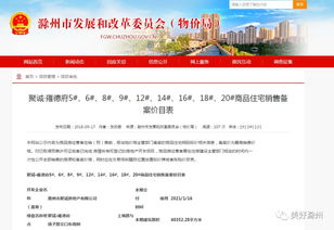 滁州三大商品住宅销售备案价目表新鲜出炉,速转